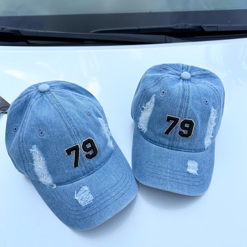 Mũ lưỡi trai vải Jean cao cấp thêu số từ 1-99 cho nam và nữ, vòng đầu từ 54-62cm, khoá nón inox chống rỉ phong cách KOREA - Hat Cap 2025