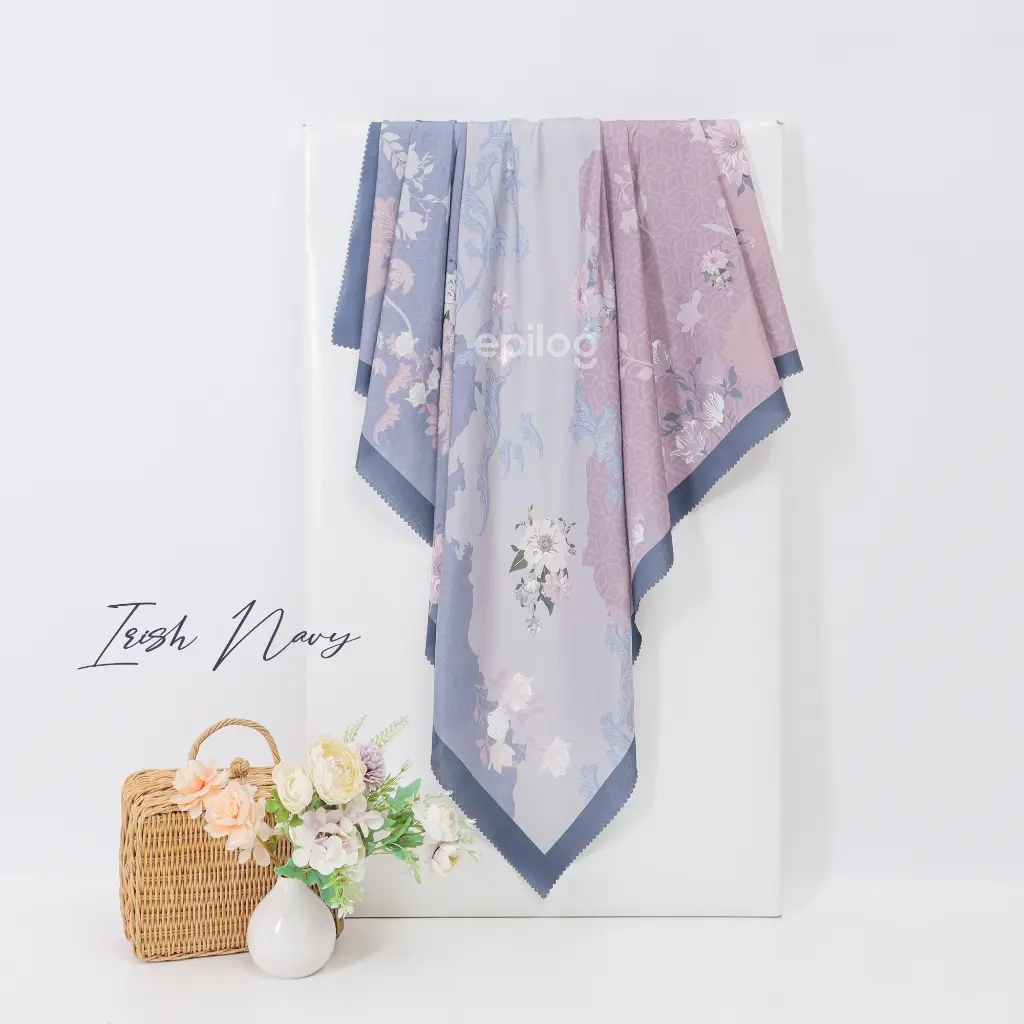 Hijab Segi Empat Jumbo | Segiempat Motif Flowers Scarf | Bahan Voal Exclusive | Hijab Printing Motif Premium Jara Scarf Mesin Dicuci Black hijab  motif Muslim Square