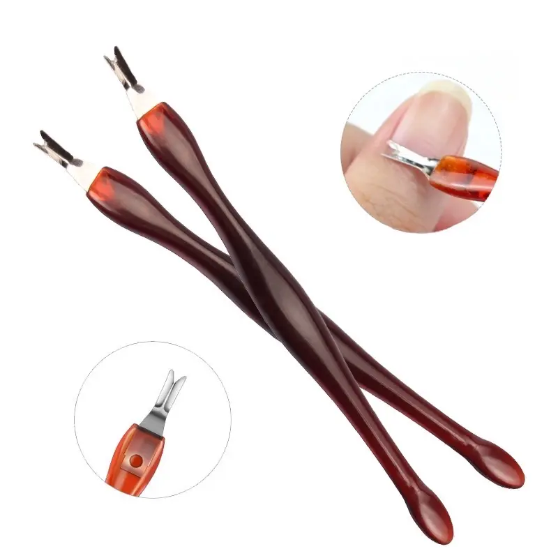 Pembersih Kutikula Lidah Ular Cuticle Trimmer Nail Fork Pendorong Kutikula Manicure pedicure 0