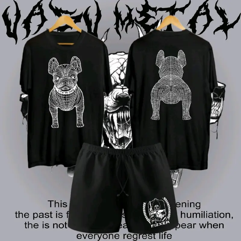 SETELAN UASU METAL 1 SET PRIA WANITA Katun Lengan pendek 2