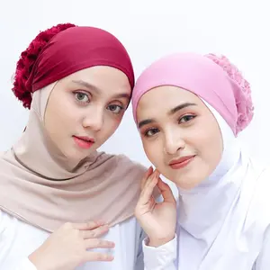 Ciput Turki Bahan Jersey Mix Brukat Inner Ciput Terbaru Jilbab Kerudung