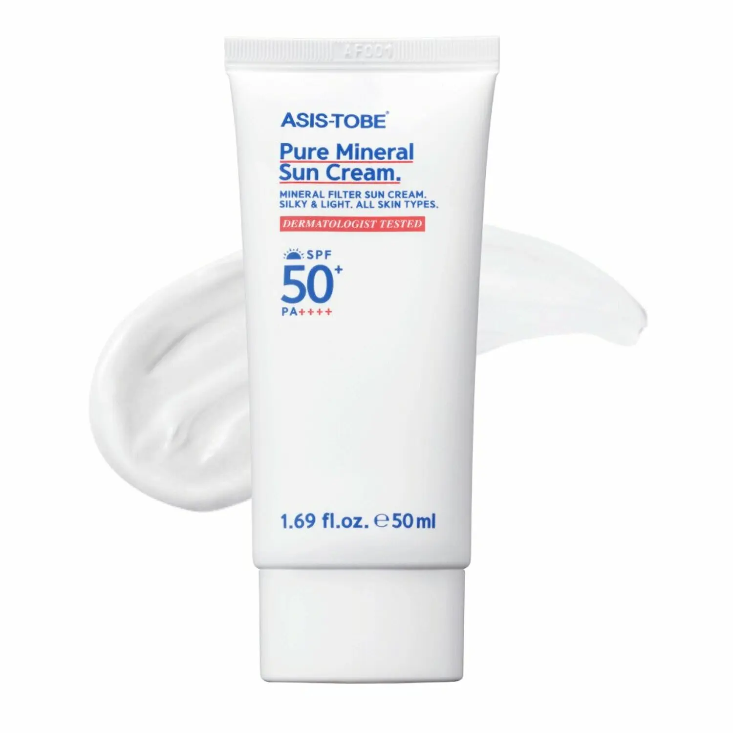 [Asis Tobe] Kem chống nắng vật lý nâng tone không cay mắt Asis tobe Pure Mineral Sun Cream SPF50+ PA++++ 50ml
