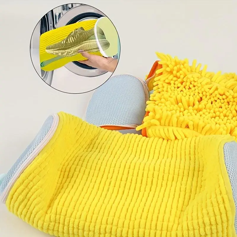 Shoe Wash Bag, 1/2/4pcs Household Reusable Durable Mesh Wash Bag with Zipper and Strap, Anti-distortion Machine Wash Shoe Pouch for Home Daily Use 5
