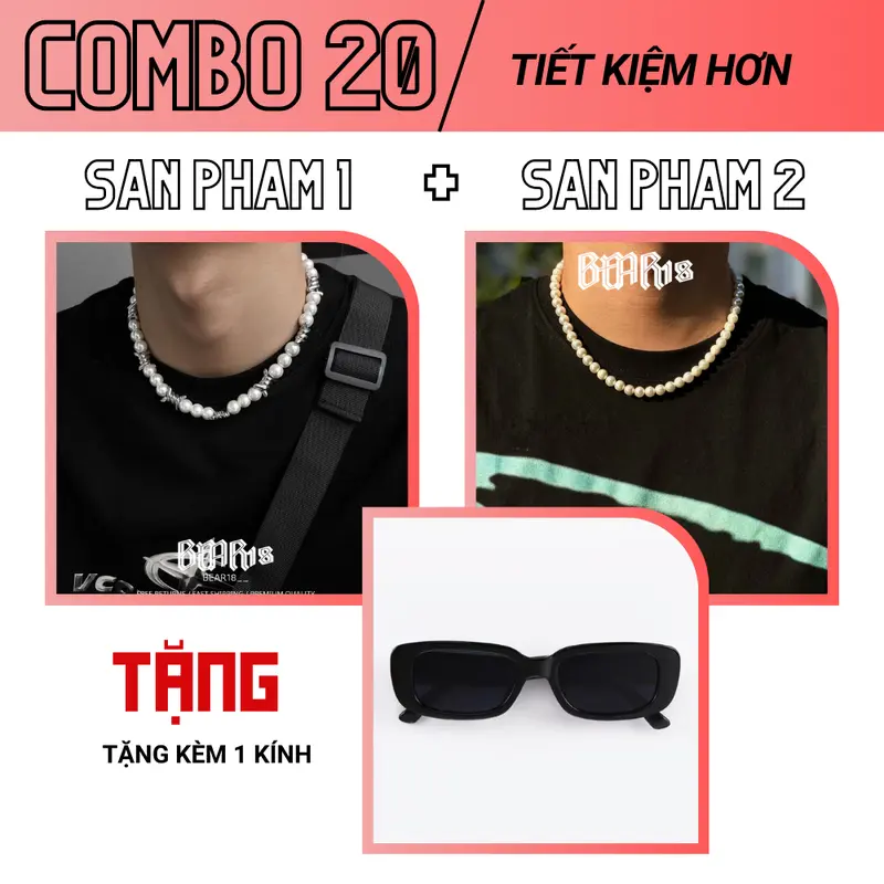 Vòng cổ ngọc trai nam - dây chuyền ngọc trai nhân tạo trơn sang trọng phù hợp với nam và nữ BEAR18 - D27 8