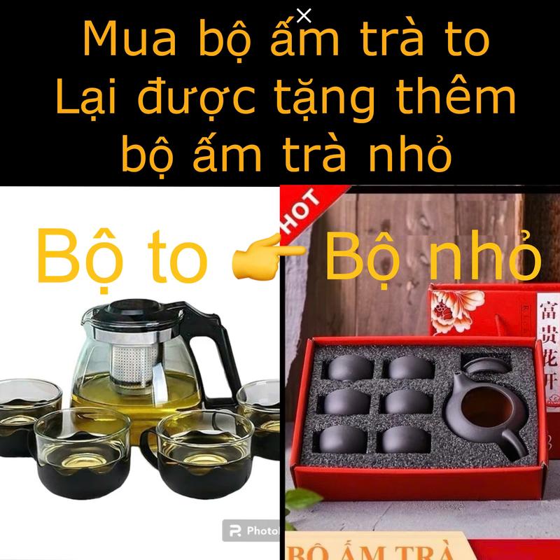 [mua 1 tặng 1] mua bộ ấm to tặng bộ nhỏ ấm Trà Tử Sa Cao Cấp - Sang Trọng Gồm 1 Bình Và 6 Ly Combo Bộ trà và ấm chén gốm bát tràng cực đẹp và tiện dụng