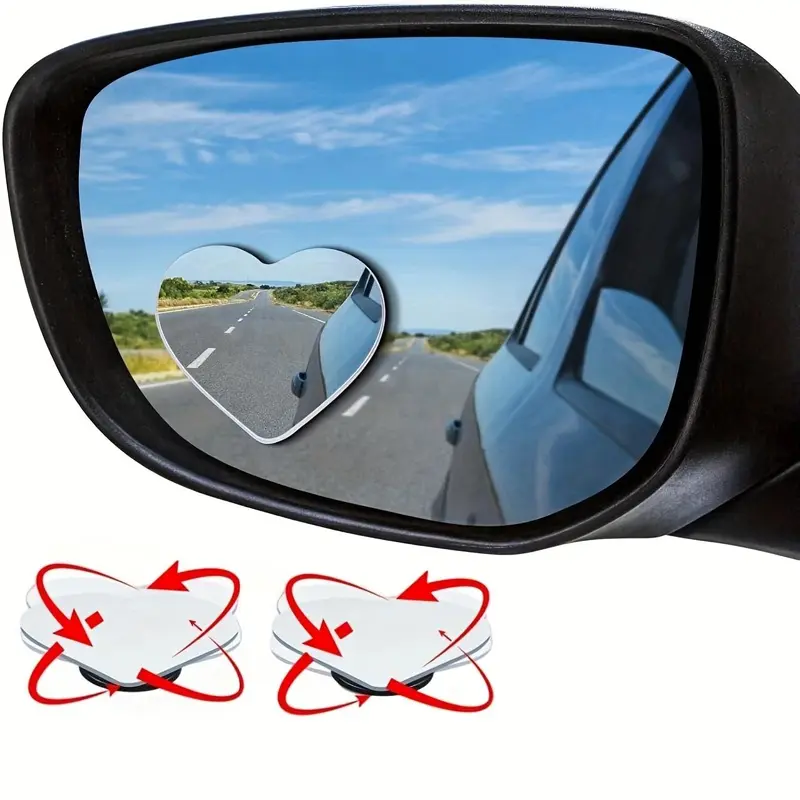 Heart Shaped Car Side Mirror, 2 Counts/set Car Blind Spot Mirror, Car Rear View Mirror, Universal Car Exterior Accessories for Car Decoration 4