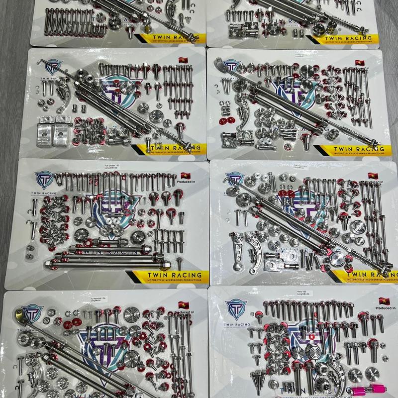 Full Ốc inox304 Các Dòng Xe Mẫu Thái + Long Đền Xanh,Đỏ Không Bao Gồm Pát Giữ Má Đùm