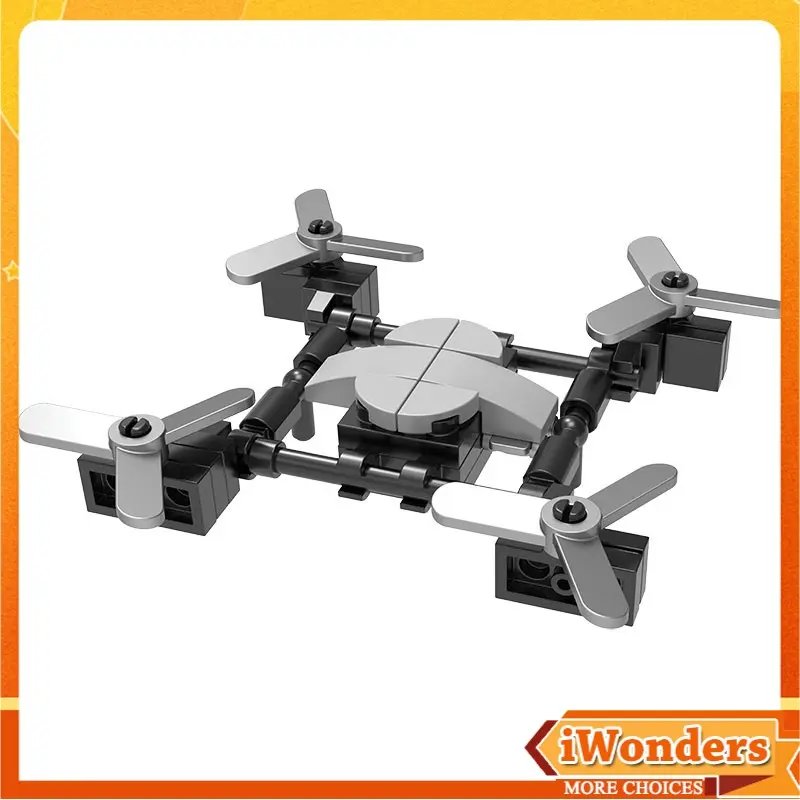 Mainan Blok Bangunan Qrone Quadcopter, Model Robot Mini Desktop MOC, Hiasan Kreatif, Sesuai untuk Kanak-kanak Lelaki dan Perempuan, Idea Hadiah Hebat