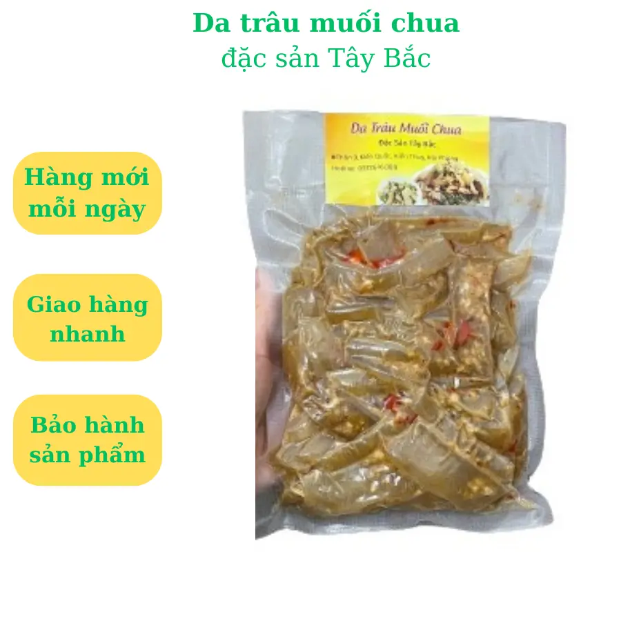 Da trâu muối chua Tây Bắc 500g loại muối khô Snack Ăn Vặt Food Thức Ăn Heo