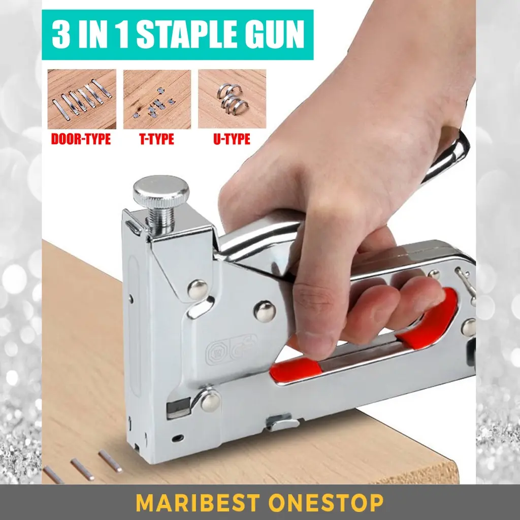 Heavy Duty 3 In 1 Multitool Nail Staple Metal Gun Stapler Stapling Machine Tacker Nail Stapler U-Type T-Type Door-Type