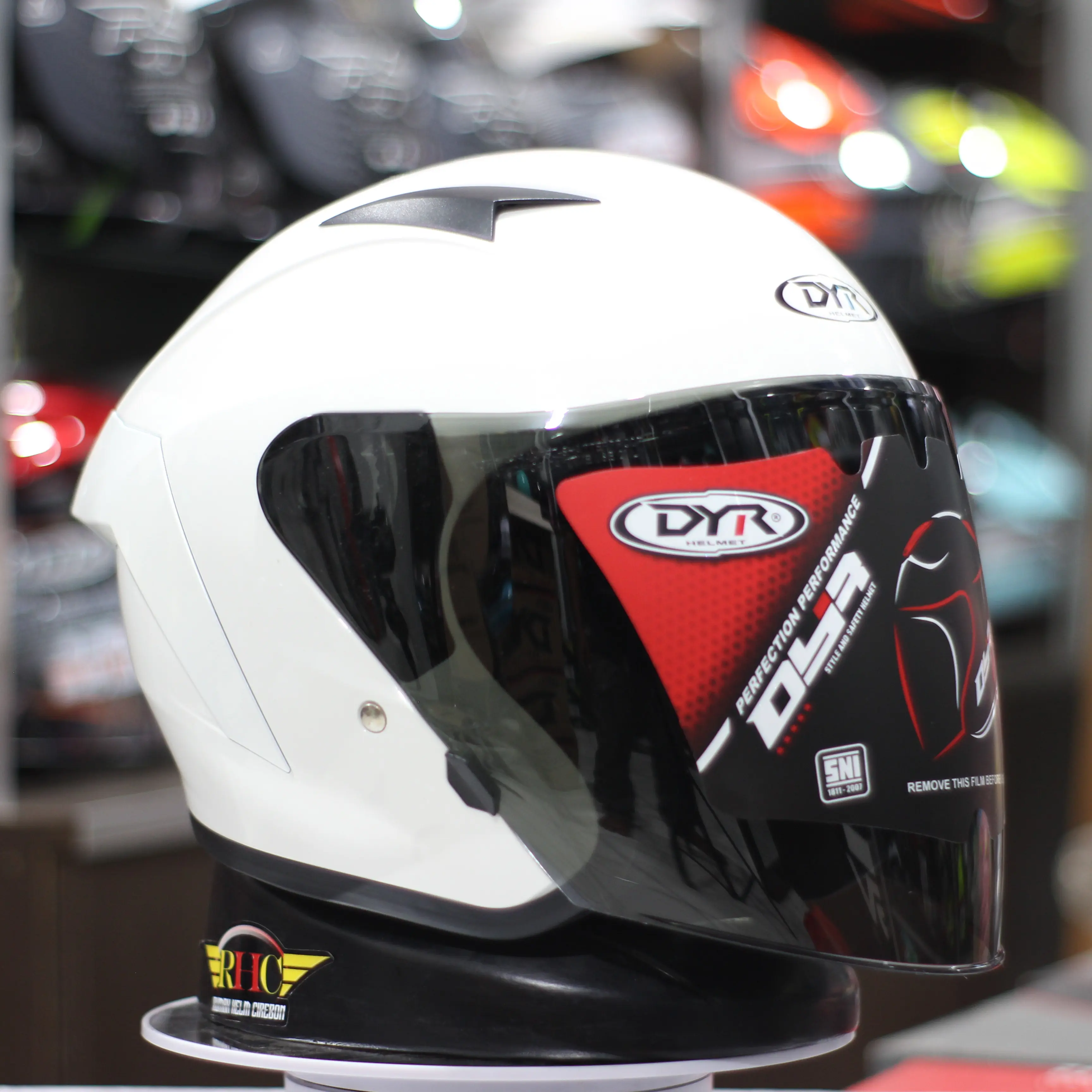 HELM DYR HALFFACE DY15 TERMURAH COCOK UNTUK SUNMORI DAN NIGHTRIDING WHITE GLOSSY Motorcycle