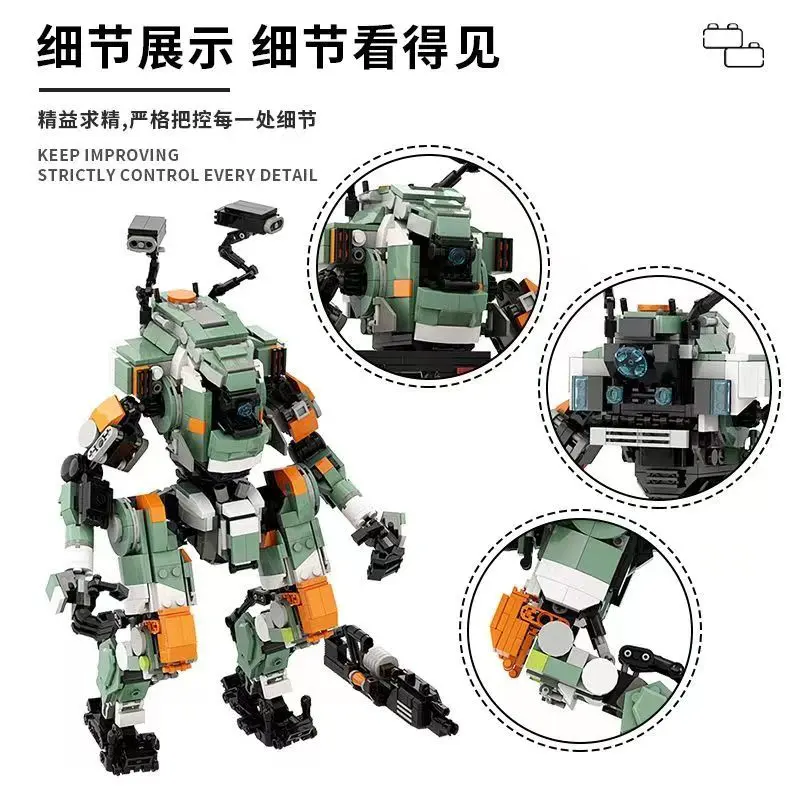 Khối Xây Dựng, MOC-68249 Titan Rơi Bt7274, Mô Hình Mecha Tiên Phong Biến Dạng Nhập Khẩu, Bộ Ghép Hình 3