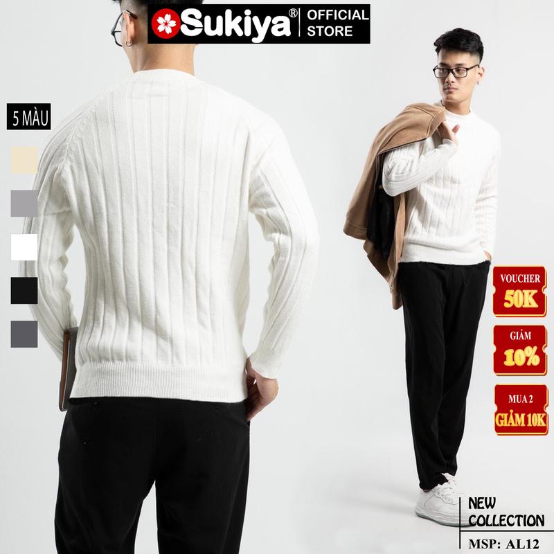 Áo Len Nam SUKIYA Chất sợi Lông cừu cao cấp mềm mại mẫu mới nhất 2024 AL05 Menswear aolennam