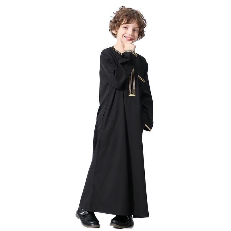 Product Introduction of Dubai Embroidery Patchwork Hijab Abayas Ramadan Muslim Clothing Boys Abaya Jilbab Khimar Turkey Kaftan Moroccan Islam Long Robe 18