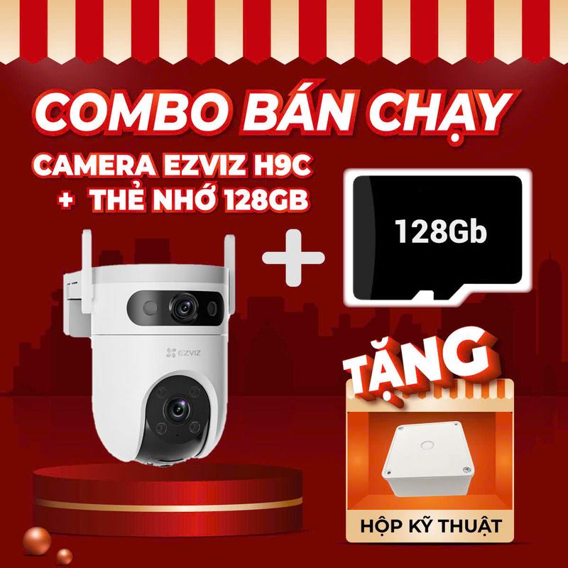Camera 2 mắt ngoài trời EZVIZ H9C kèm Thẻ nhớ 128G, tặng Hộp vuông - Ezviz Komex Store