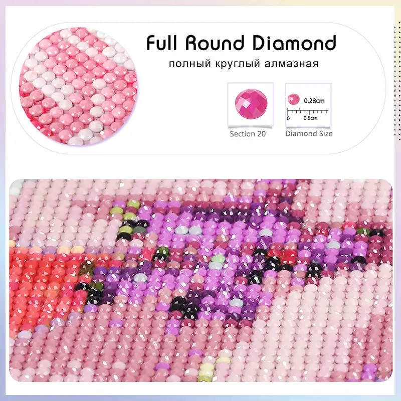 Parrot Pattern DIY Diamond Arts Colorful Painting Kit without Frame, 5D Diamond Decor Painting by Numbers Kit, DIY Wall Art Decor 3