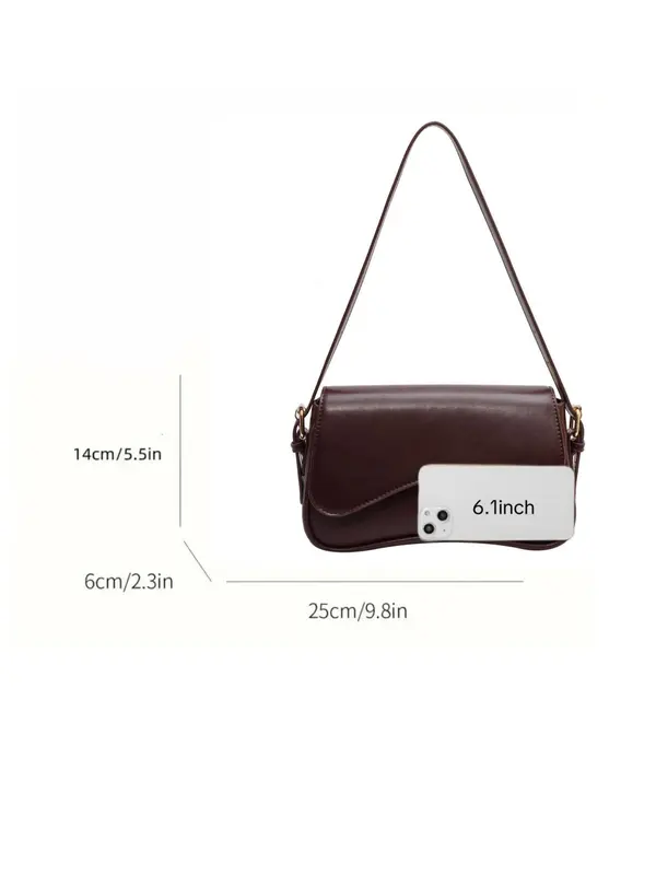 Women's Elegant Minimalist Shoulder Bag, Leather Satchel, Trendy Purses Crossbody Bags, Vintage Flap Underarm Bag, Gifts for Girlfriend, Chic All-match Shoulder Bag for Daily & Work Use, Sling Purse, Everyday Bags, Crossbody Bags, Ladies Purse 5