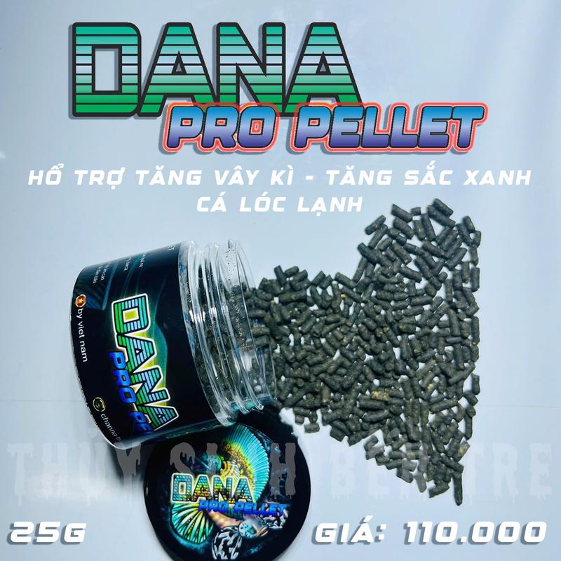 Cám DANA PRO PELLET - thức ăn hổ trợ phát triễn vây kì - sắc tố xanh cho nữ hoàng và lóc lạnh