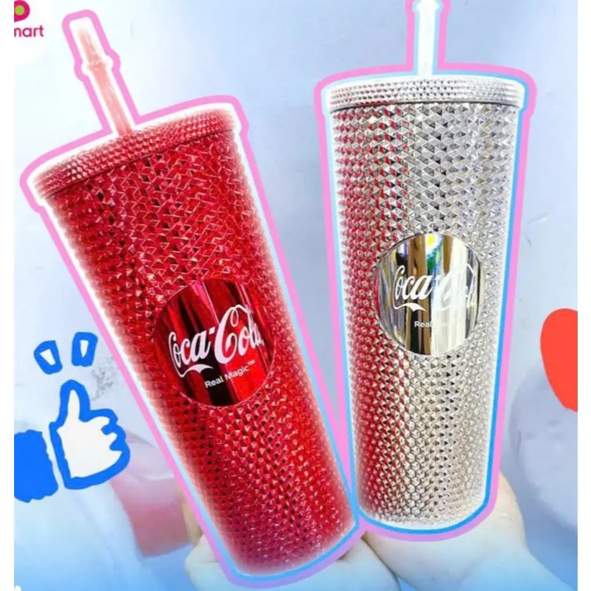 [Hàng KM] _  Ly kim cương Coca Cola giữ nhiệt 2 lớp siêu dày, siêu to 710ml