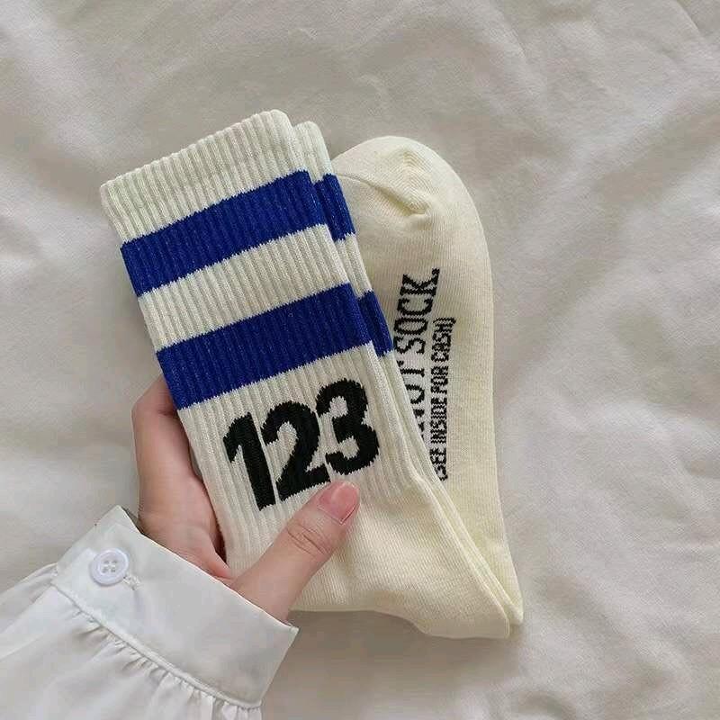 Set 5 đôi - 10 đôi tất vớ cổ cao UNISEX số 123 phong cách thể thao Sport 4