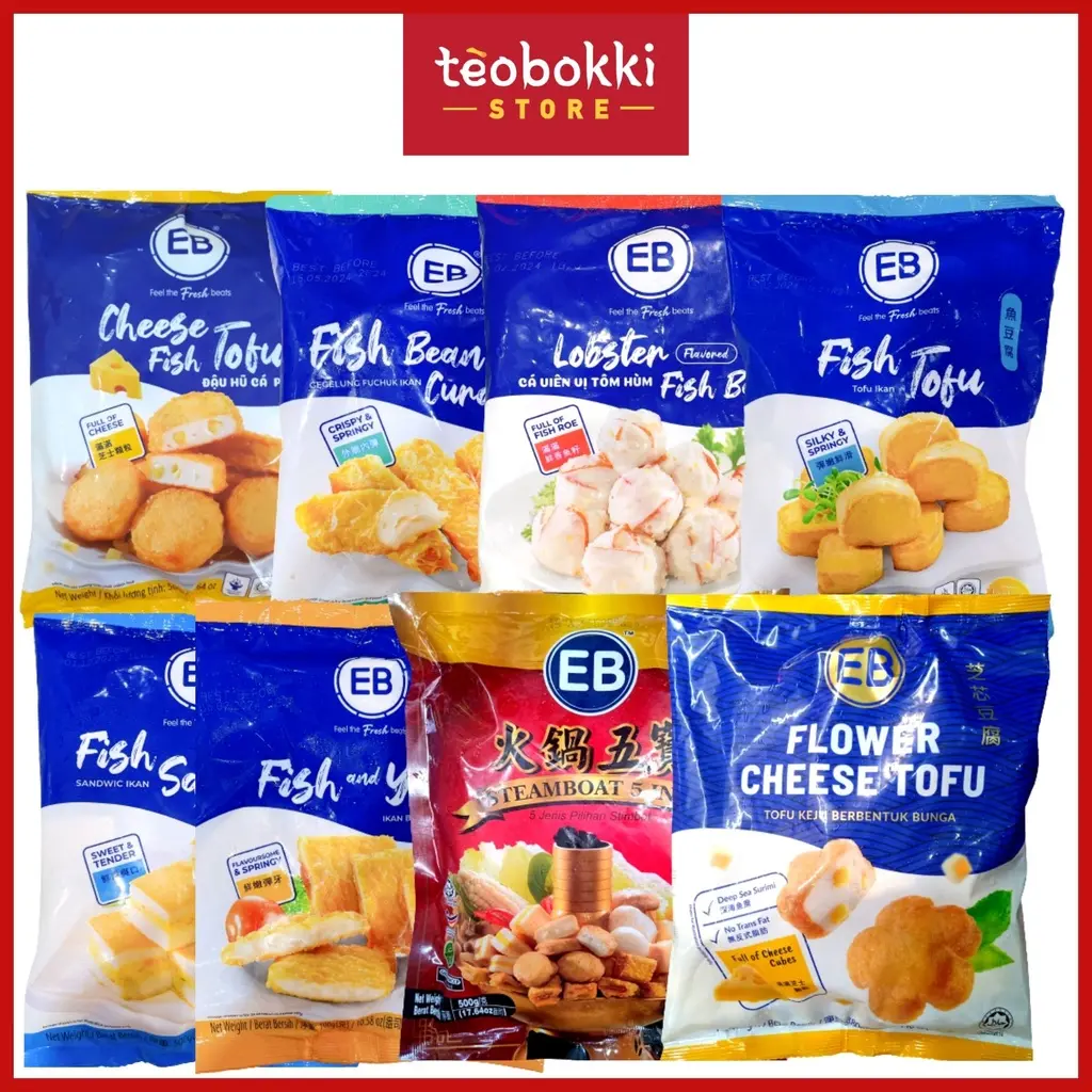 Đậu hũ cá phô mai EB, cá viên, viên thả lẩu đông lạnh EB 380g, 500g