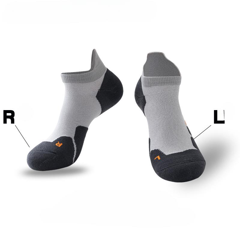 Fashionable color blocking thick sole anti slip and odor proof low cut sports socks, outdoor sports socks, sweat absorbing basketball socks, running fitness socks 1