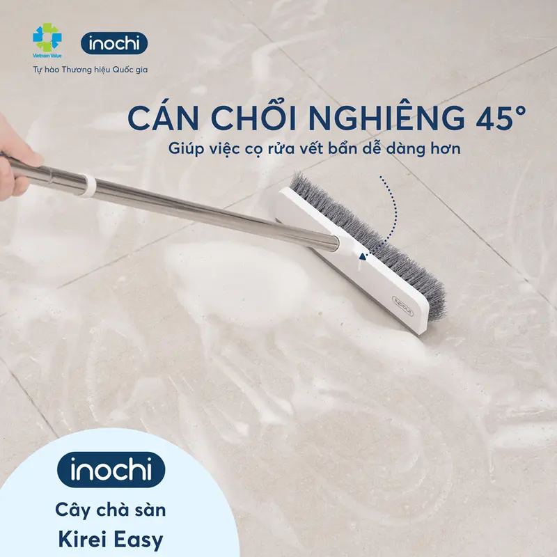 Cây Chà Sàn Kirei Xoay 180 Độ (Corner) & Nghiêng 45 Độ (Easy) - Vệ Sinh Tận Góc, Tiện Lợi, Sạch Bóng 1