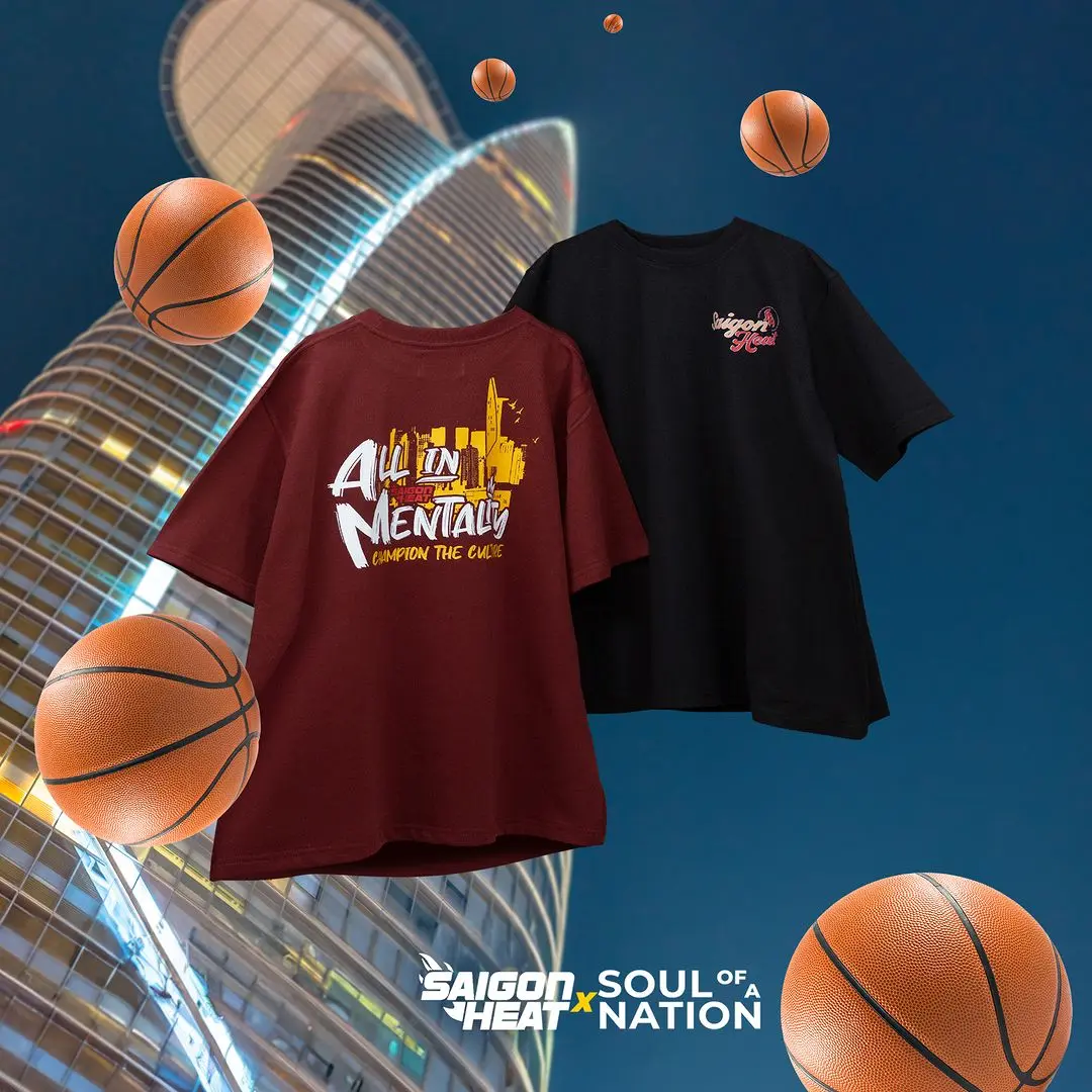 Áo thun Cotton Saigon Heat [Urban Saigon] đen đỏ đô - Cổ Tròn aothun  basic