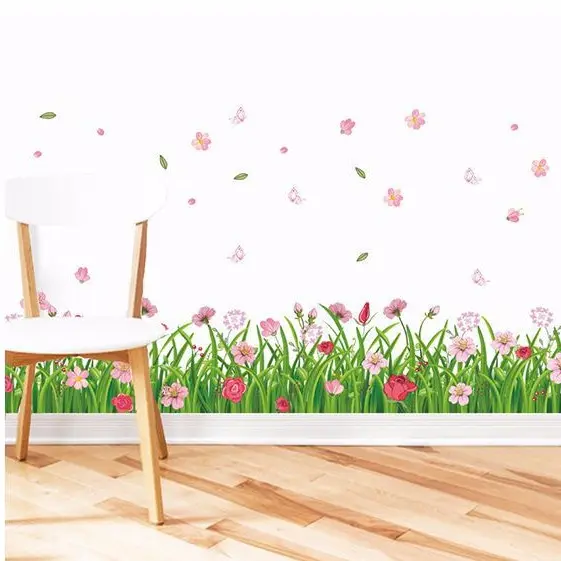 Juragan Wall Sticker Grass Pink Flowers Rumput Bunga Stiker Dinding LDR 7189 Wallsticker 4