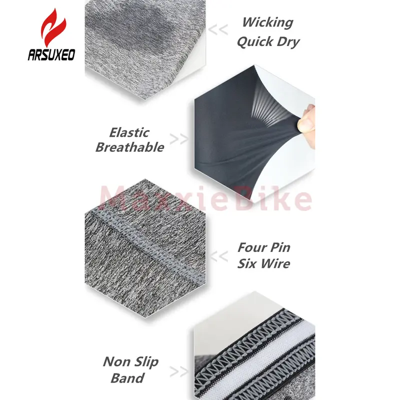 ARSUXEO Manset Kaki Sepeda Leg Sleeve Warmer Sun Screen Legging Cycling Outdoor Sports TT01 3