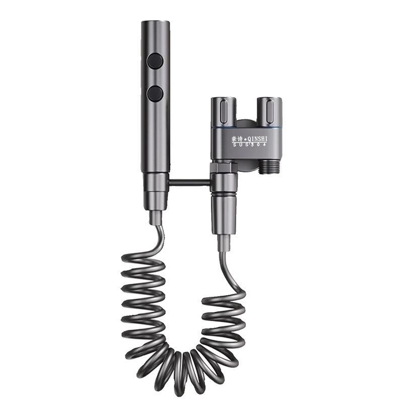 Product Introduction of Stainless Steel Handheld Bidet Sprayer, Bidet Sprayer with Double Outlet Angle Valve, Bathroom Shower Equipment for Daily Cleaning 0
