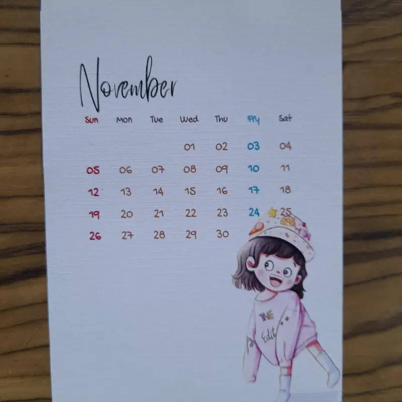 mini kalender Little girl dengan easel 0