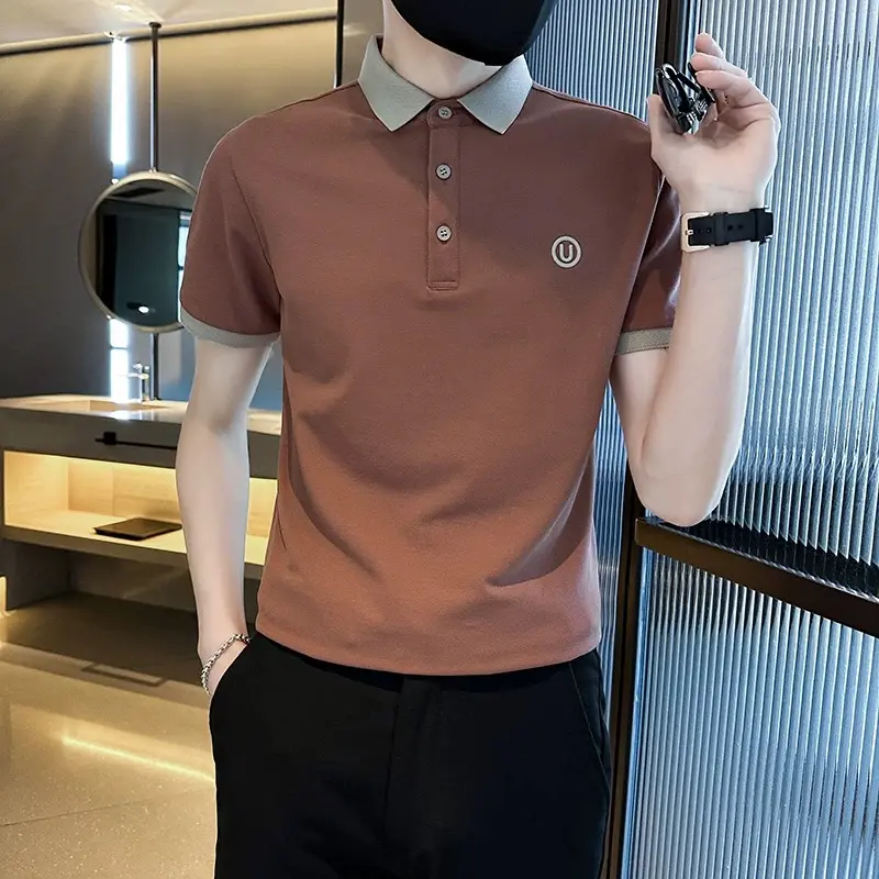 （M-3XL）Summer New Style Men's Short-Sleeved T-Shirt Cotton Thin Business Lapel Men's polo Shirt Men's Pants T-Shirtpolo shirts for men #812