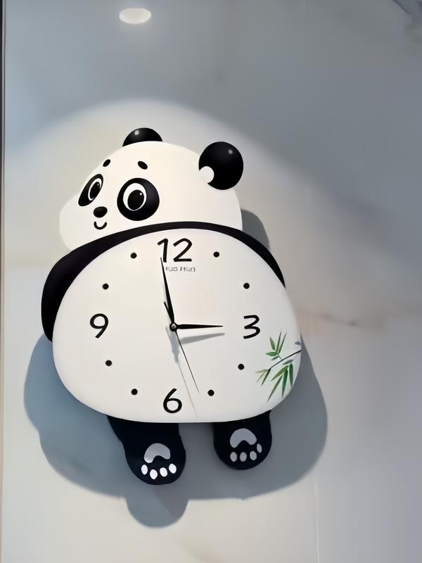 Đồng Hồ Treo Tường Gấu Trúc Có Lắc Siêu Cute Cho Phòng Khách Phòng Ngủ Decor Phòng Cho Bé - Tặng Led