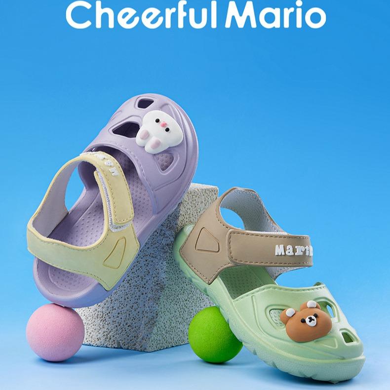 Sandal Cheerful Mario Cho Bé, Dép Sục Quai Dán Cho Bé Trai Bé Gái Siêu Nhẹ Chống Trơn Trượt
