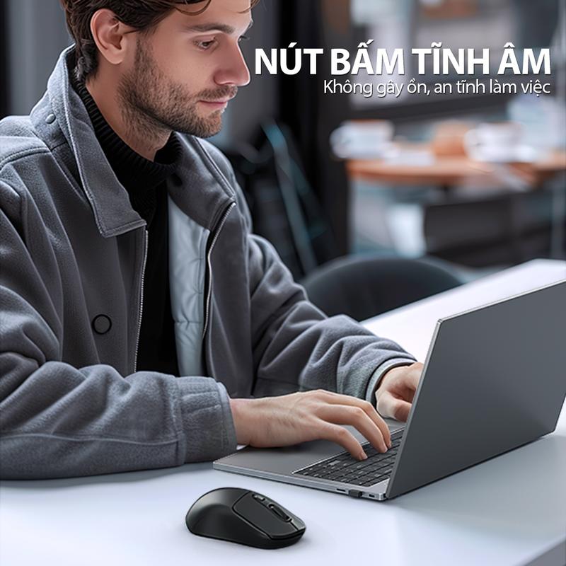 Chuột Không Dây Công Thái Học ROBOT M207 Phím Tĩnh Âm 1600 DPI 3