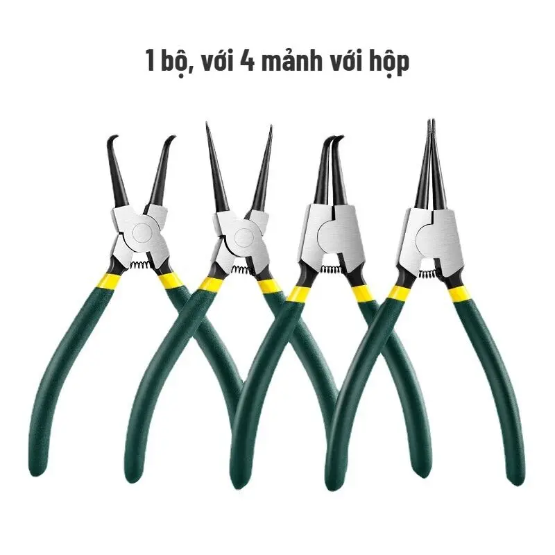 bộ 4 kìm mở phe, Bộ kìm mở phanh kềm phe cong, thẳng, ra vào và lò xo  - Duai Brand Elite Store 6