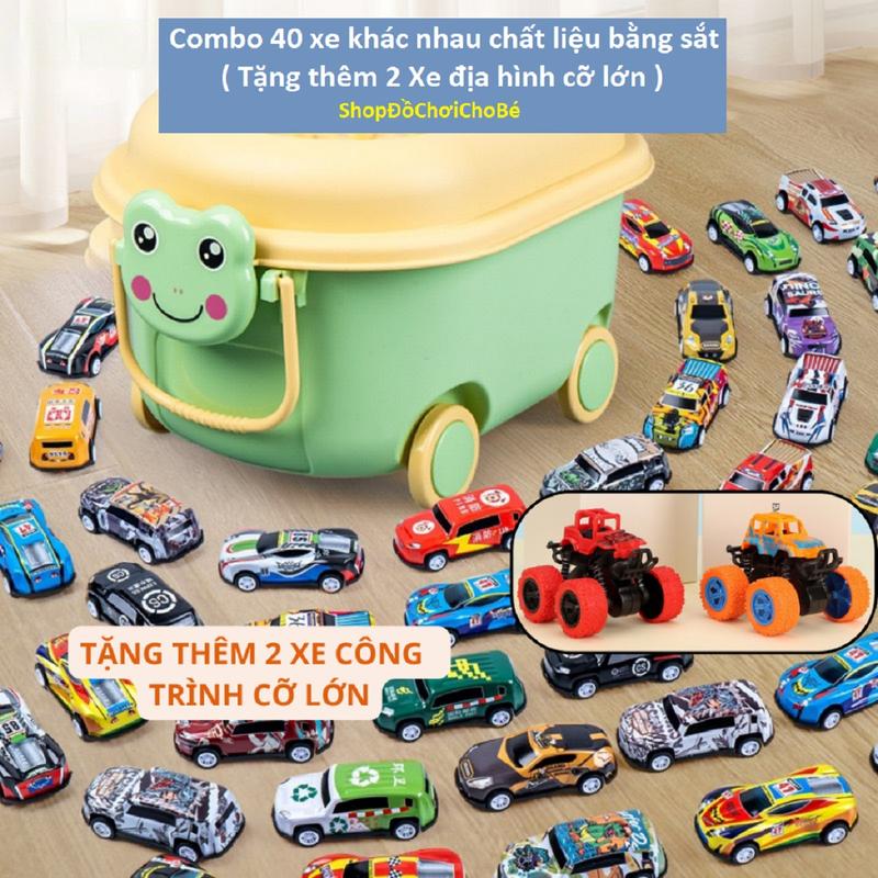 Thùng 30 - 40 Xe Ô Tô Đồ Chơi ( Tặng 2 xe ô tô địa hình cỡ lớn ) Hợp Kim Kèm Hộp Đựng Hàng Loại 1 Đồ Chơi Ô Tô Cho Bé Toy