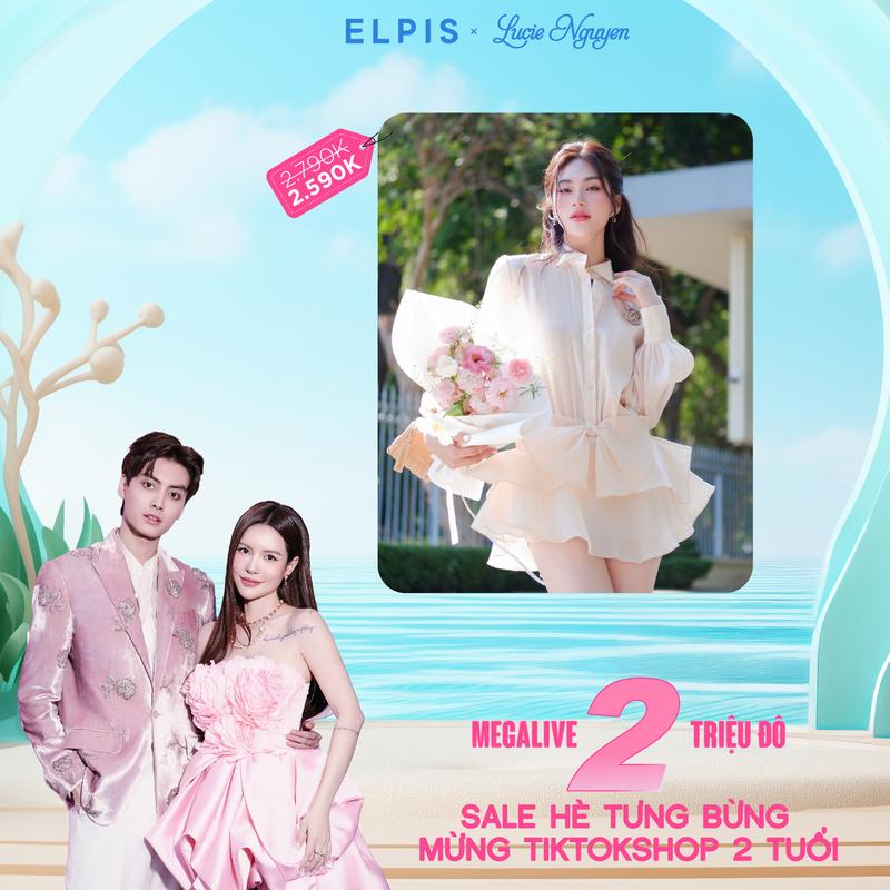 ELPIS - Đầm sơmi tay dài - Màu kem - SP24D40