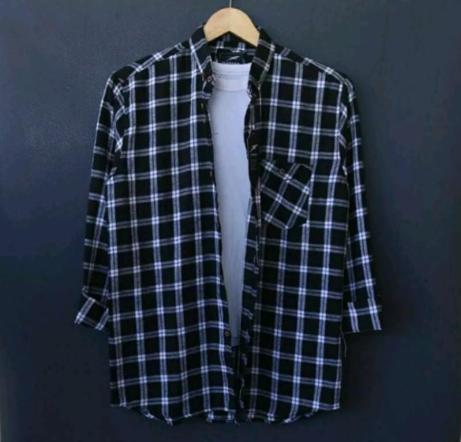 Product Introduction of kemeja flanel premium pria dewasa lengan panjang V-Neck Lembut Motif Distro Nyaman Casual Kotak 6