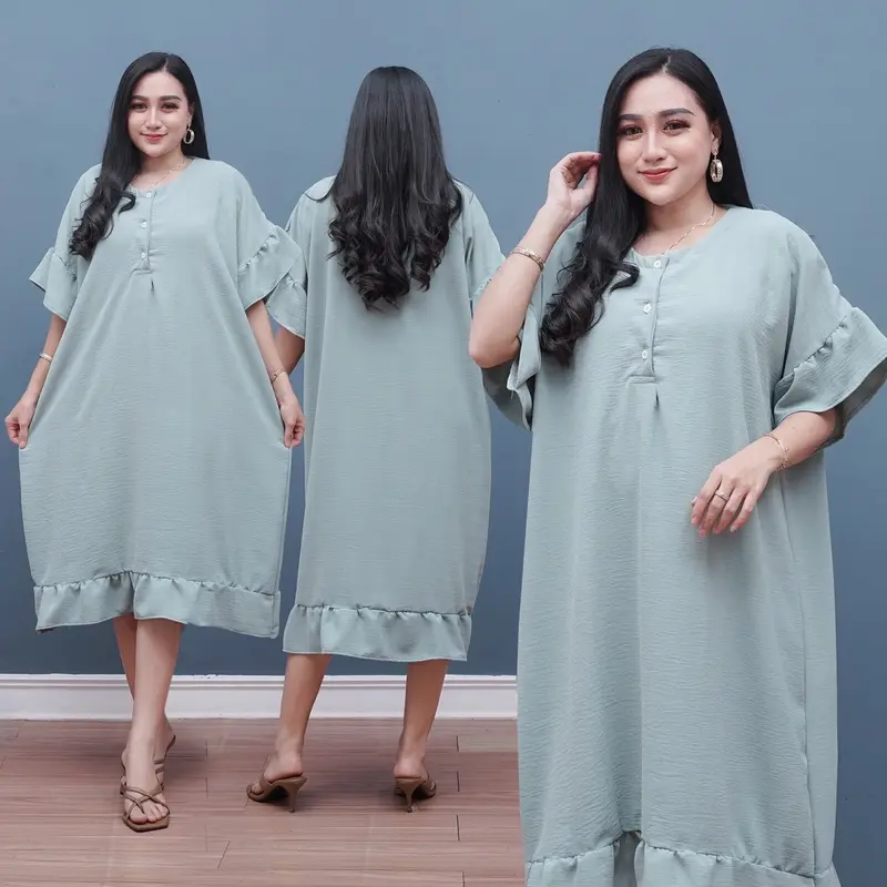 Daster Jumbo Ruffel Big Size LD 130 baju tidur wanita 2
