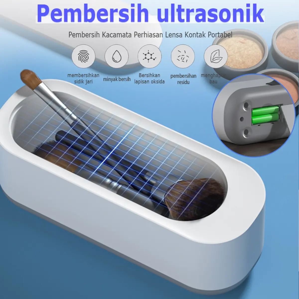 Mesin Pembersih Ultrasonik Multifungsi 100W - Pencuci Kacamata, Perhiasan, Jam Tangan & Alat Kesehatan, Frekuensi Tinggi 40kHz, uk. 20x15x10cm, Kualitas Terbaik untuk Kebersihan Sempurna