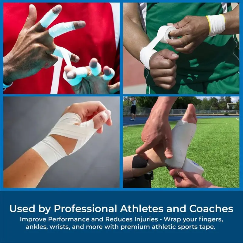 Breathable Sports Bandage Tape, 1 Roll/2 Rolls Serrated Tearable Athletic Bandage Tapes, Sports Injury Protector Tape for Gymnastics Boxing Lacrosse Climbing 4