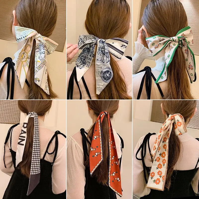 Scarf Rambut Premium Satin Syal / Scrunchie / Ikat Rambut / Bandana Korea Silk Hair Ribbon 1