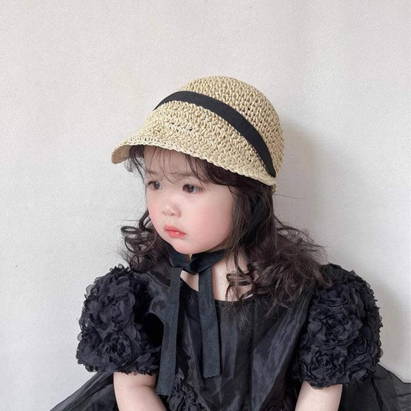 Product Introduction of Children's Hat Summer Baby Girls' Straw Hat Breathable Sun Hat Straw Sun Protection Sun Hat Girls' Outdoor Beach Hat 4