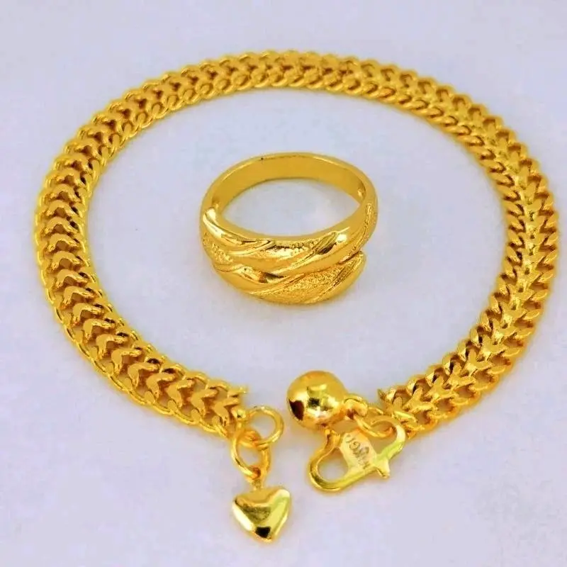 NEW PERHIASAN Gelang Tikar Free Cincin Motif Ulir Gelang Wanita Terbaru Elegan Tahan Karat Emas TRLARIS