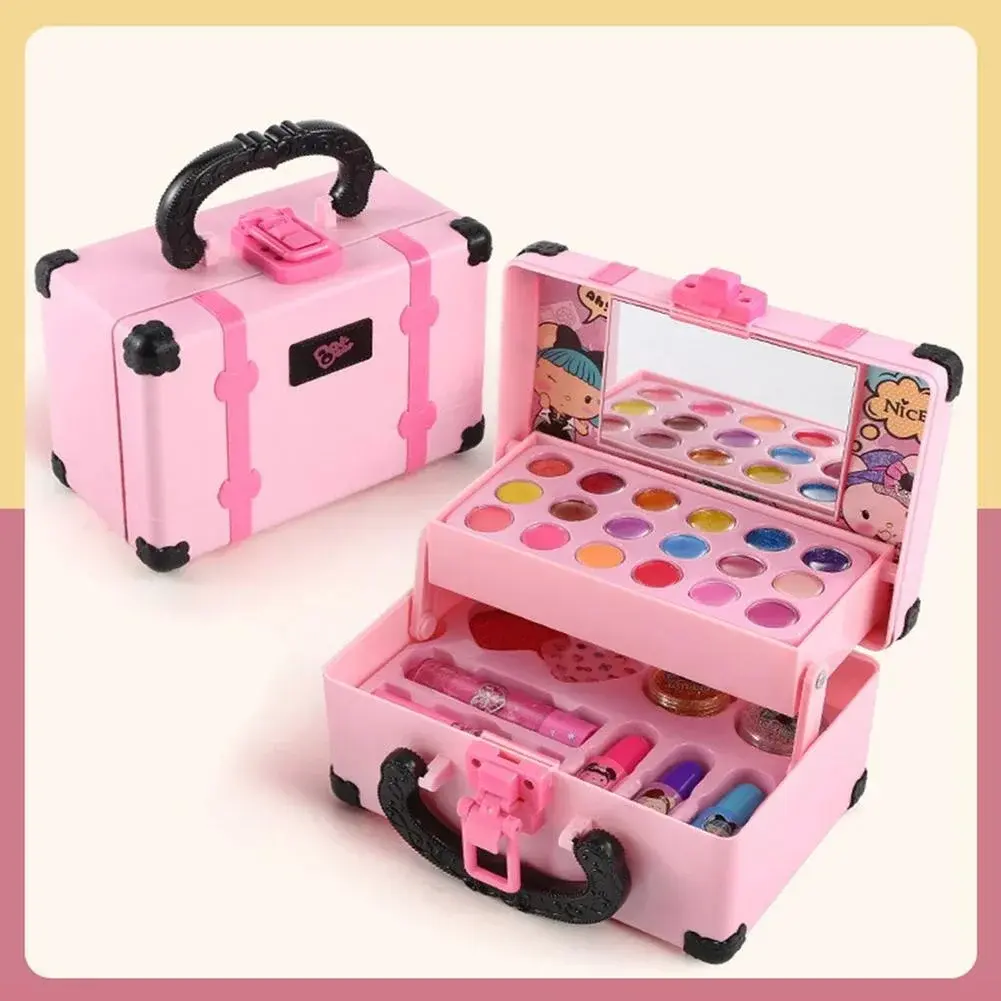 SG Kids Makeup Kit Girls Real Makeup Kit Safe Non Toxic Princess Play Makeup Set Pretend Play Make Up Children Toys Gift