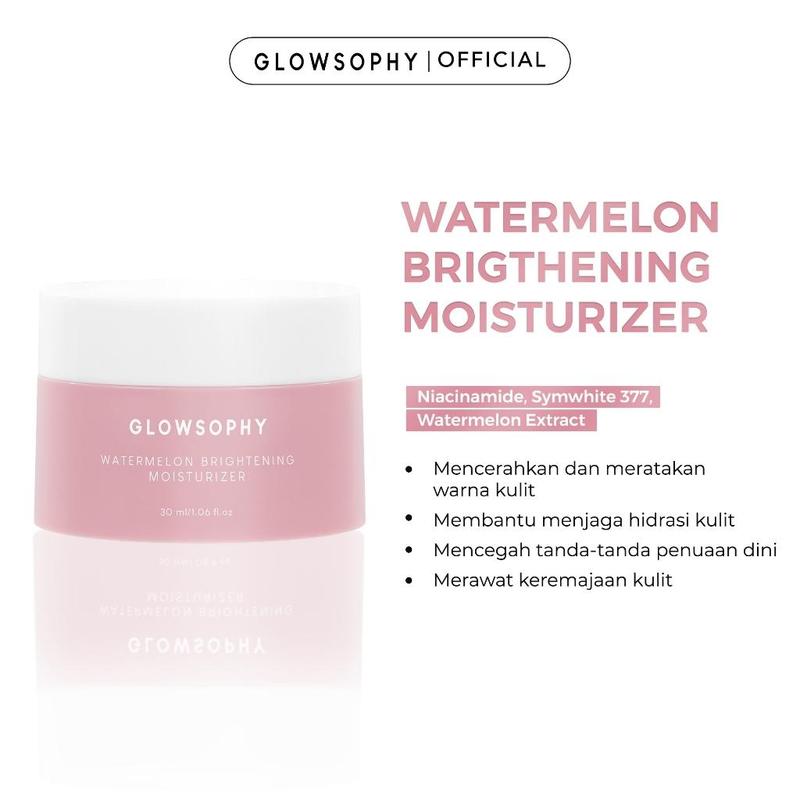 [Promo] Glowsophy Watermelon Brightening Moisturizer 100g 30g Skin Barrier Niacinamide Gel Day and Night Skincare 4UR 2