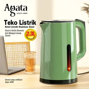 Teko Listrik 2.3L Stainless Steel Electric Kettle Pemanas Air Electric Kettle Besar Otomatis-SR-D23