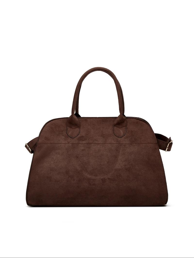 Product Introduction of Women's Solid Suede Handbag, Fashionable Large Capacity Tote Bag for Daily Commuting, Casual Trendy Versatile High-quality Daily Commuting Bag 4